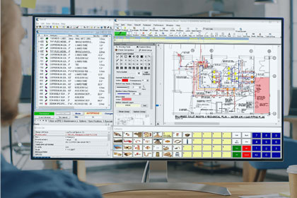 Larkin Hathaway team member reviewing specification for cost estimating in Trimble software
