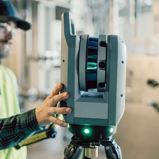 Trimble 3D Scanning Tool collecting data on a project worksite